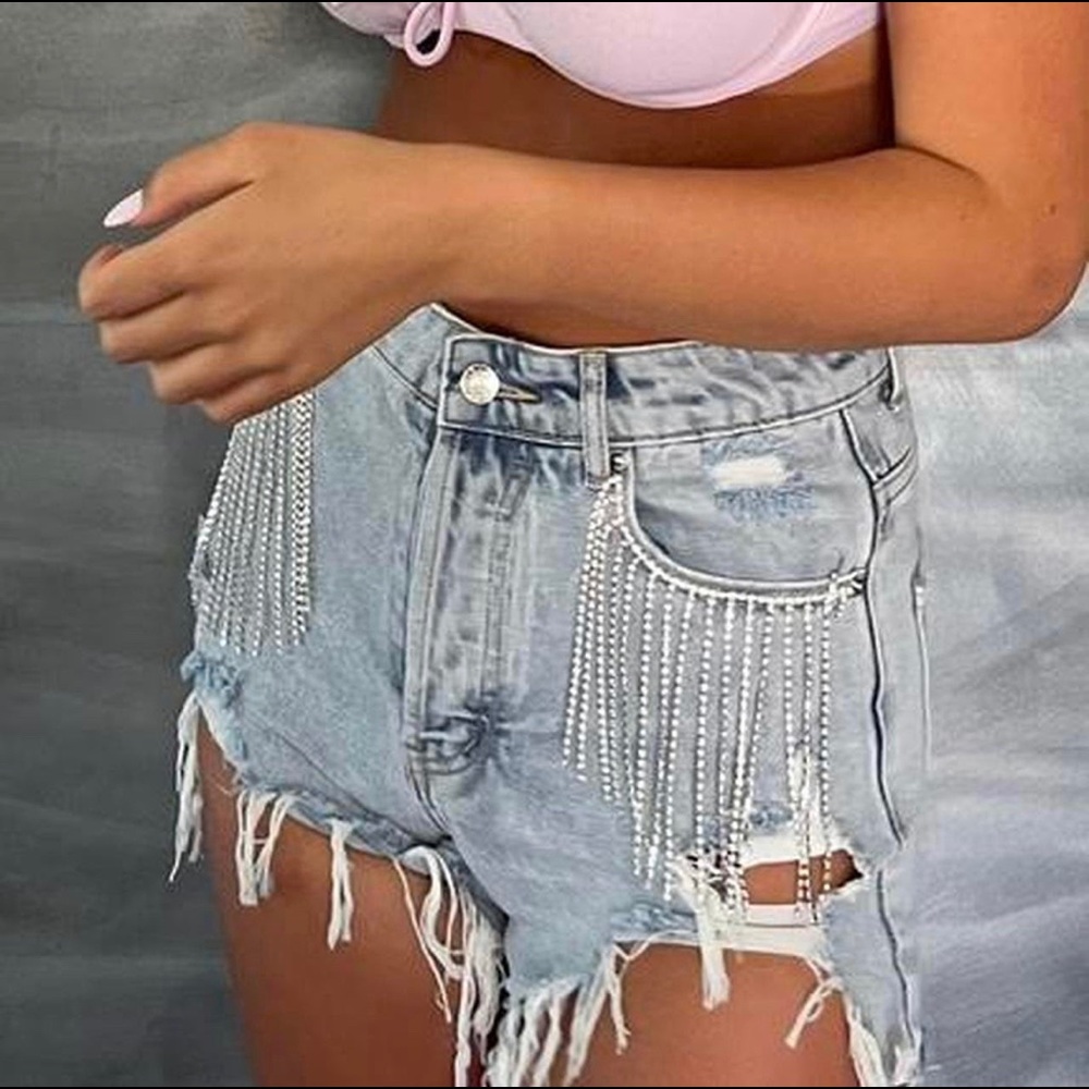 ADIKA rhinestone shorts